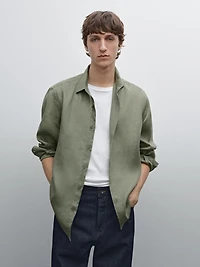100% linen slim fit shirt