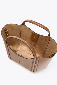 TOPSTITCHED MINI CITY BAG
