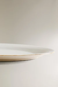 RIMMED BONE CHINA OVAL SERVING DISH