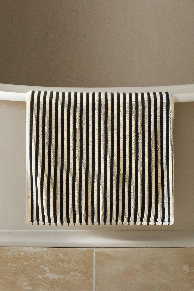COLOURED STRIPED BATH MAT