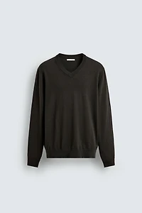 PULL COL EN V 100 % LAINE