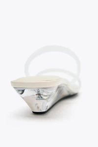 VINYL WEDGE SANDALS