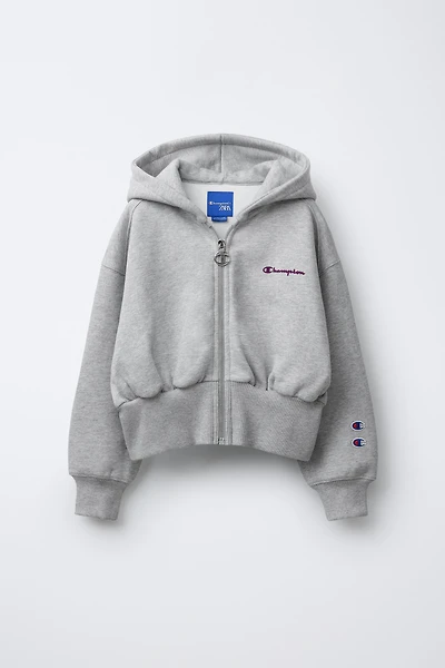 CHAMPION ® X ZARA FLOCKED TEXT ZIP-UP SWEATSHIRT