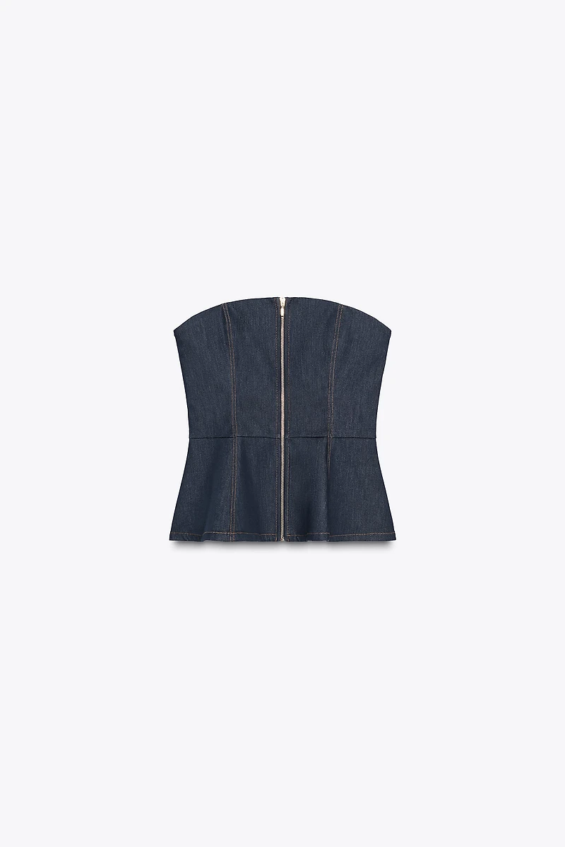 Z1975 DENIM BUSTIER TOP