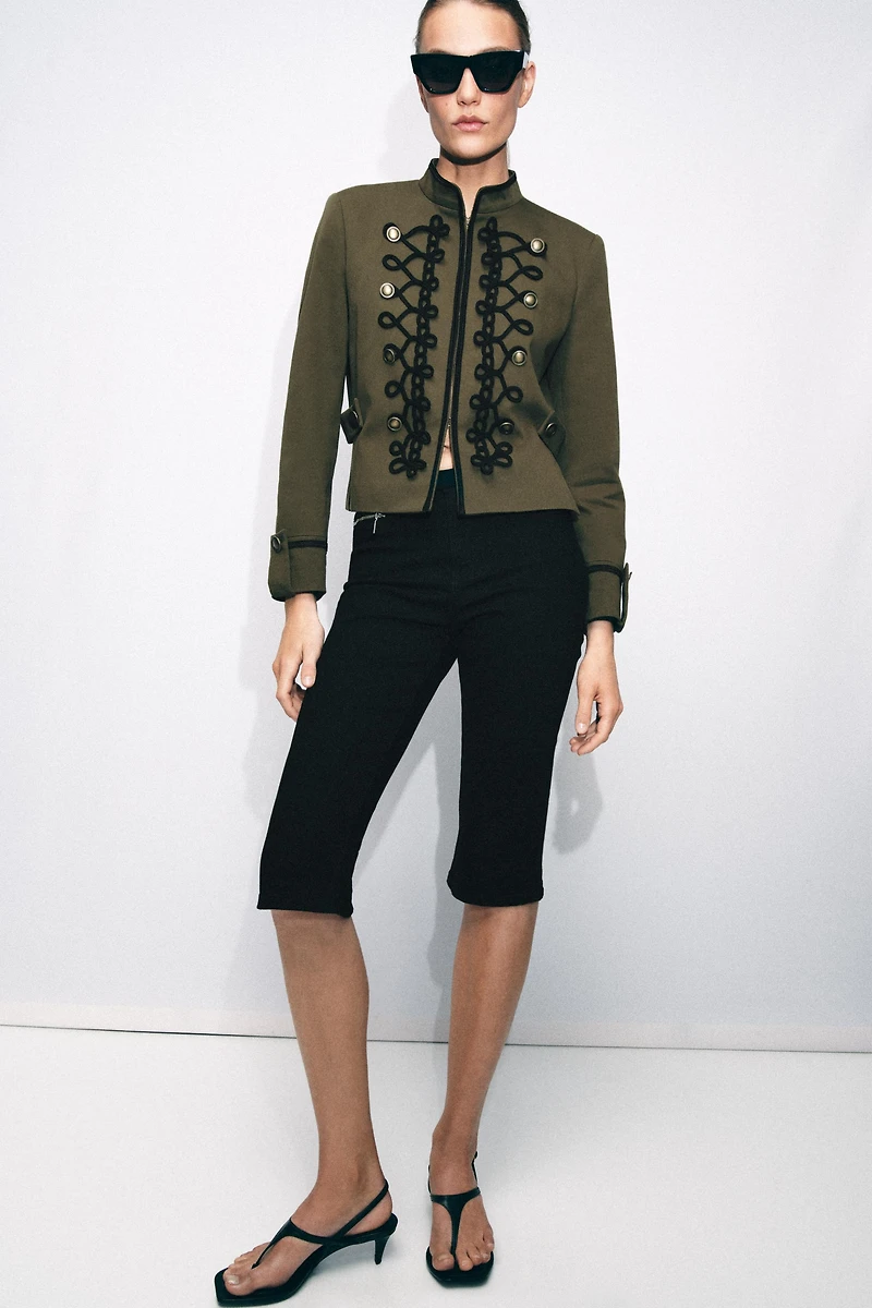 BLAZER WITH EPAULETS AND FROG CLASP