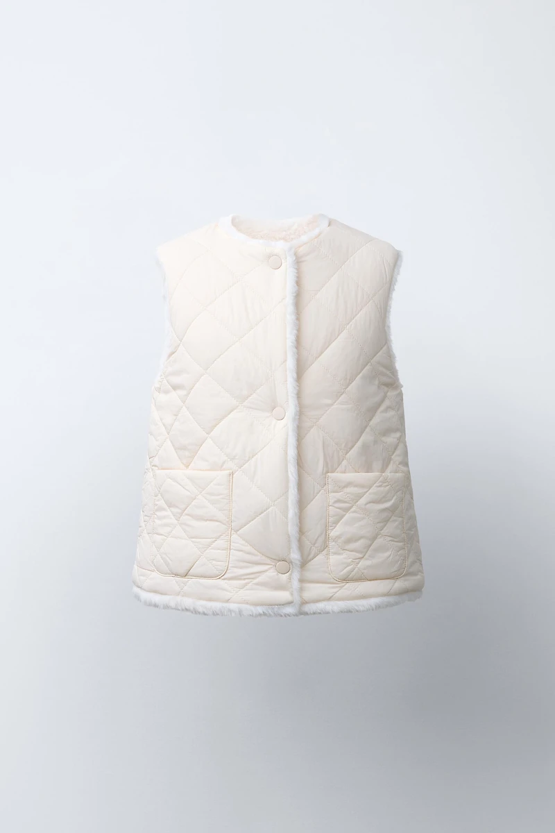 REVERSIBLE FAUX FUR VEST