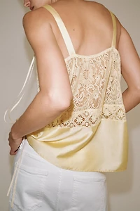 ZW COLLECTION SATIN EFFECT LACE TOP