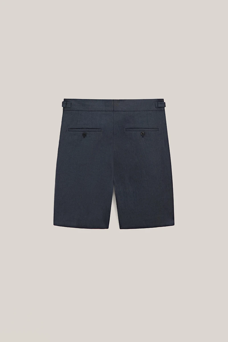 Total look darted linen Bermuda shorts - LIMITED EDITION