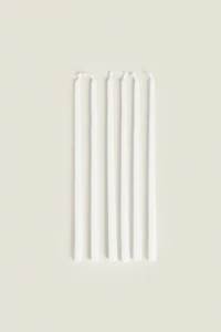 SET OF DECORATIVE CYLINDRICAL LONG TAPER CANDLES (SET OF 6)