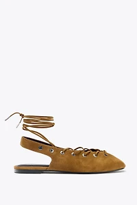 CHAUSSURES OUVERTES À L'ARRIÈRE NOUER EN DAIM