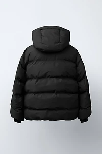 WATER REPELLENT PUFFER COAT WITH LABEL