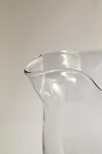VASE EN VERRE ONDULÉ TRANSPARENT