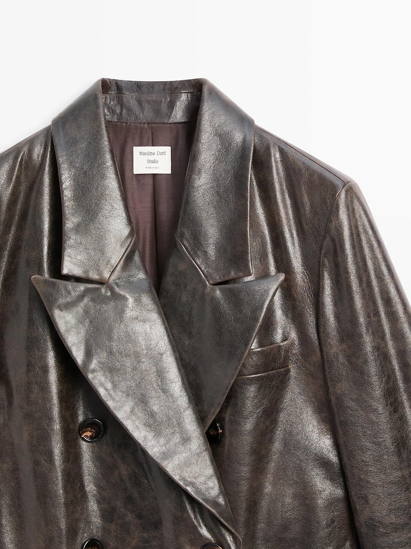 Nappa leather button-down blazer - STUDIO