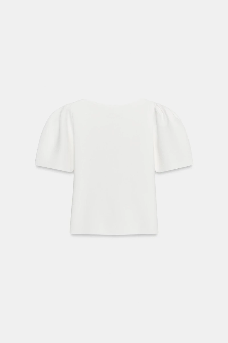PUFF SLEEVE KNIT TOP