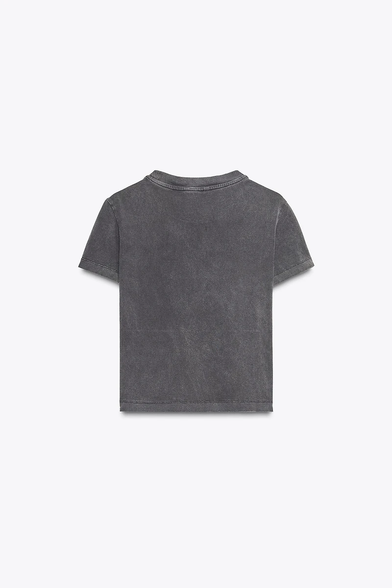 WASHED T-SHIRT WITH TEXT