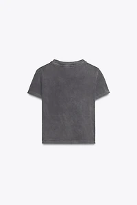 WASHED T-SHIRT WITH TEXT
