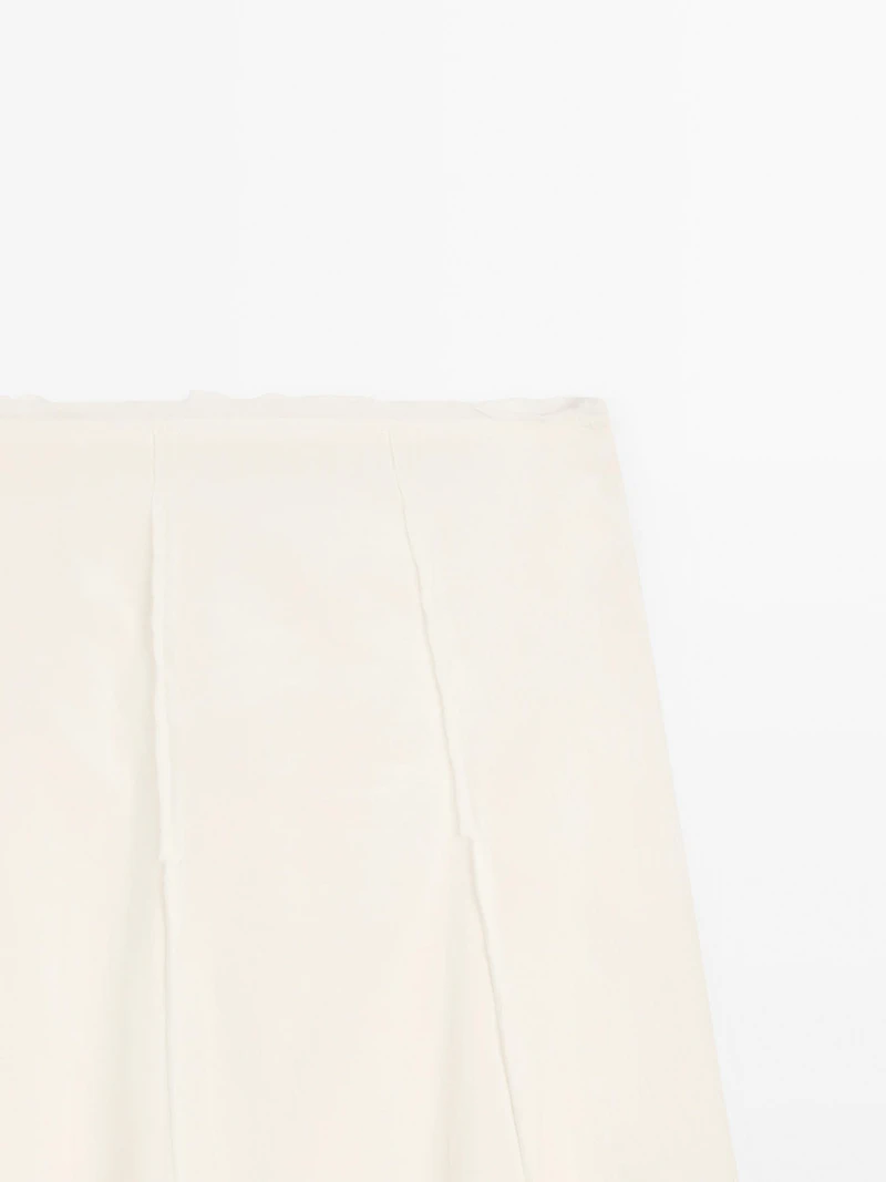 Cotton blend midi skirt with seam details