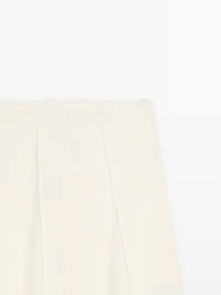 Cotton blend midi skirt with seam details