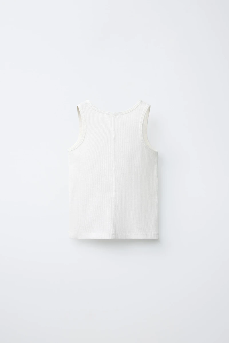T-SHIRT CÔTELÉ SANS MANCHES