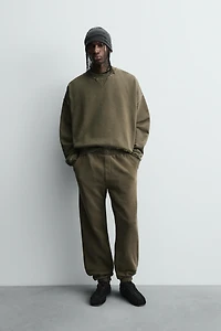 WASHED EFFECT RELAXED FIT PANTS