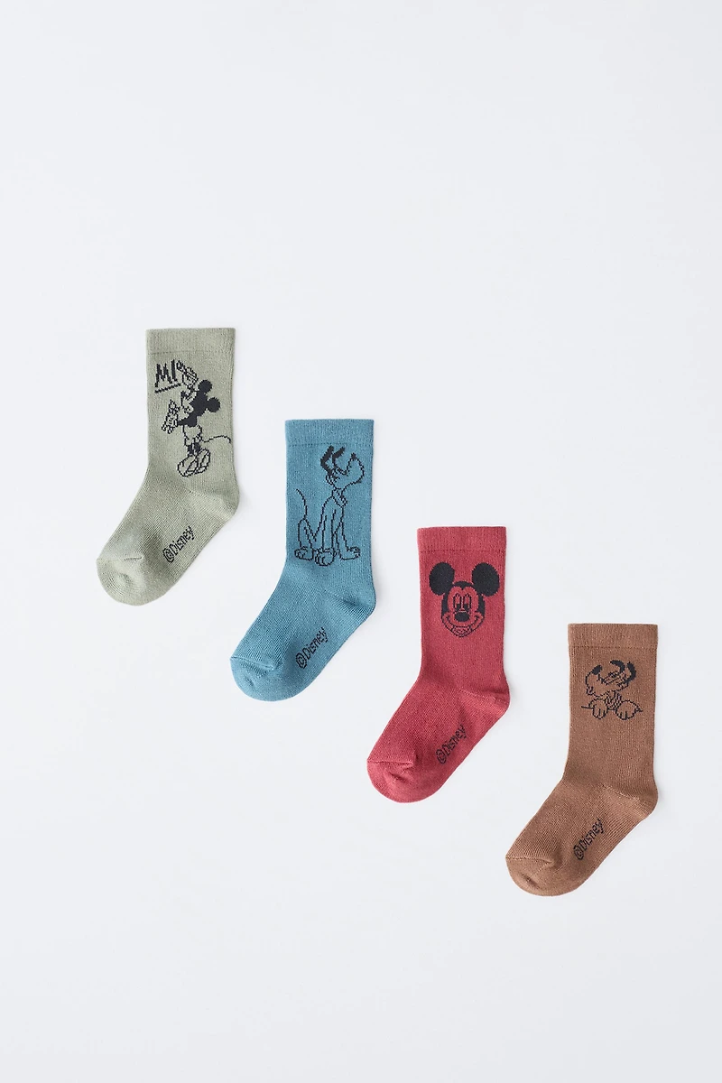 MICKEY MOUSE AND FRIENDS © DISNEY MID-LENGTH SOCKS FOUR-PACK