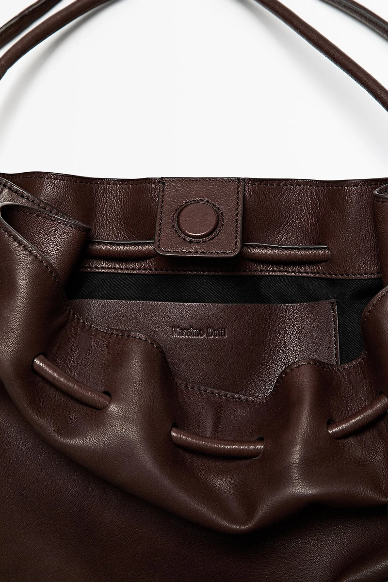 Nappa leather ruffled bag