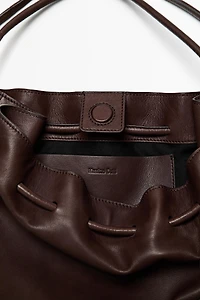 Nappa leather ruffled bag