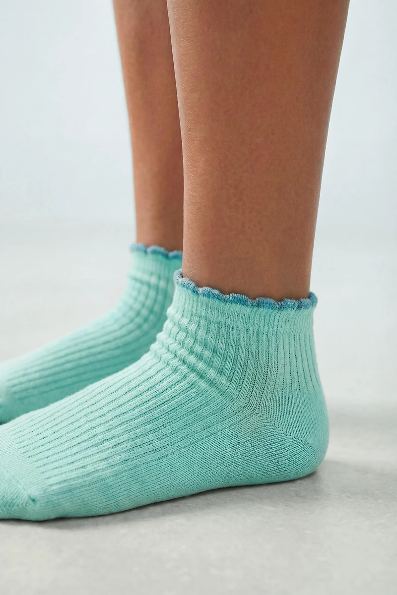FIVE-PACK OF CONTRAST WAVE ANKLE SOCKS