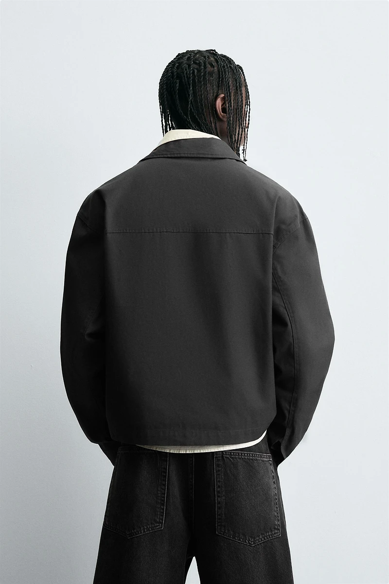TEXTURED CROPPED FIT OVERSHIRT