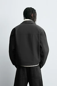 TEXTURED CROPPED FIT OVERSHIRT