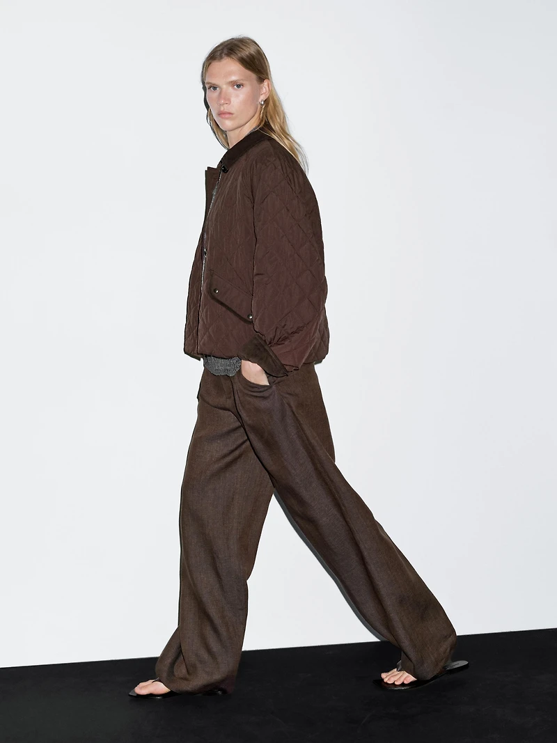 Short lightweight jacket with corduroy detail