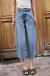 JEAN Z1975 BARREL TAILLE HAUTE COURT À COUTURES