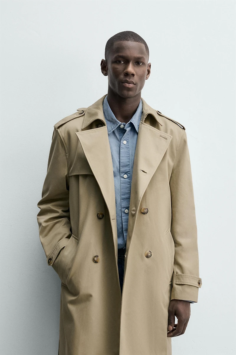REGULAR FIT DOUBLE BREASTED TRENCH COAT