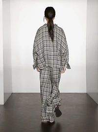 100% linen check shirt