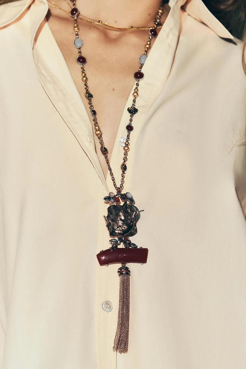 BIRD STONE LINK NECKLACE