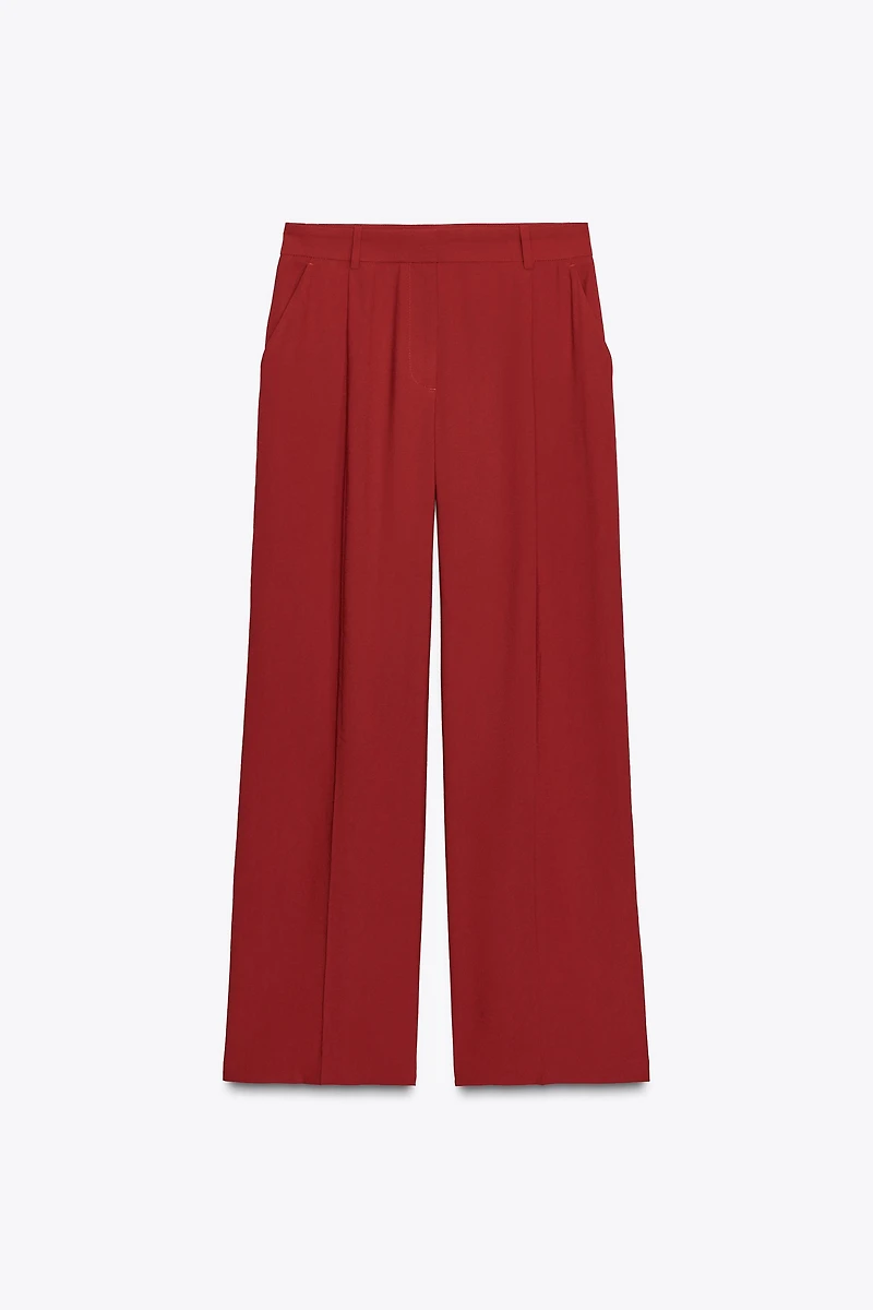 PLEATED WIDE LEG PANTS