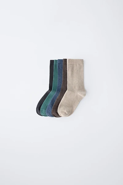 FIVE-PACK OF LONG PLAIN SOCKS
