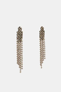 RHINESTONE FRINGE EARRINGS