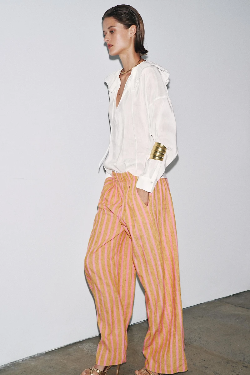 PANTALON MÉLANGE LIN RAYURES ZW COLLECTION