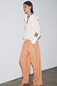 PANTALON MÉLANGE LIN RAYURES ZW COLLECTION