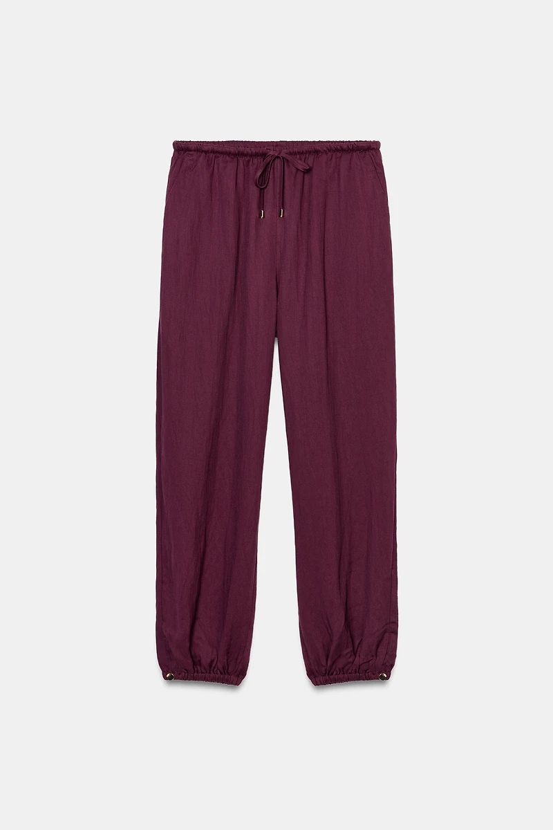 PANTALON BOUFFANT À TAILLE ÉLASTIQUE
