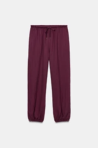 PANTALON BOUFFANT À TAILLE ÉLASTIQUE