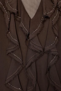 ZW COLLECTION BEADED RUFFLE BLOUSE