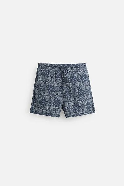 PAISLEY PRINT MID-LENGTH SWIMSUIT