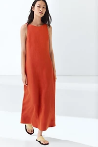 100% linen halter dress