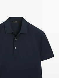 Cotton blend short sleeve polo shirt