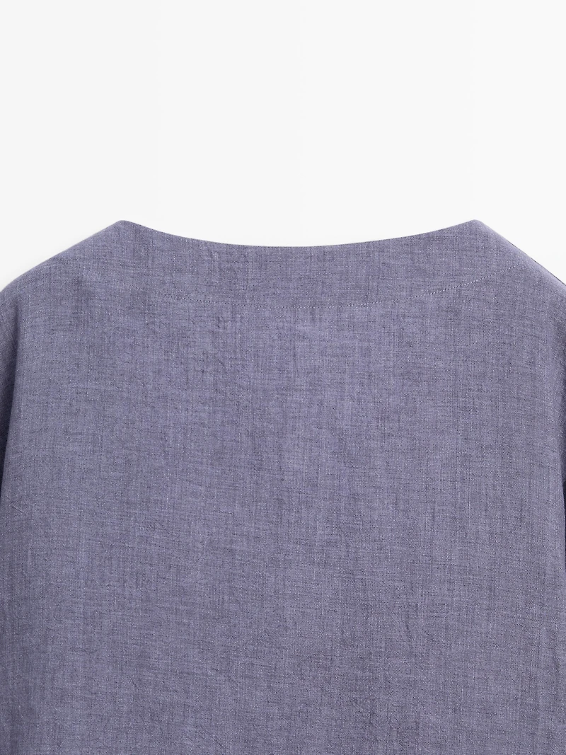 V-neck blouse with sleeve detail