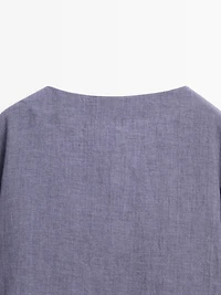 V-neck blouse with sleeve detail