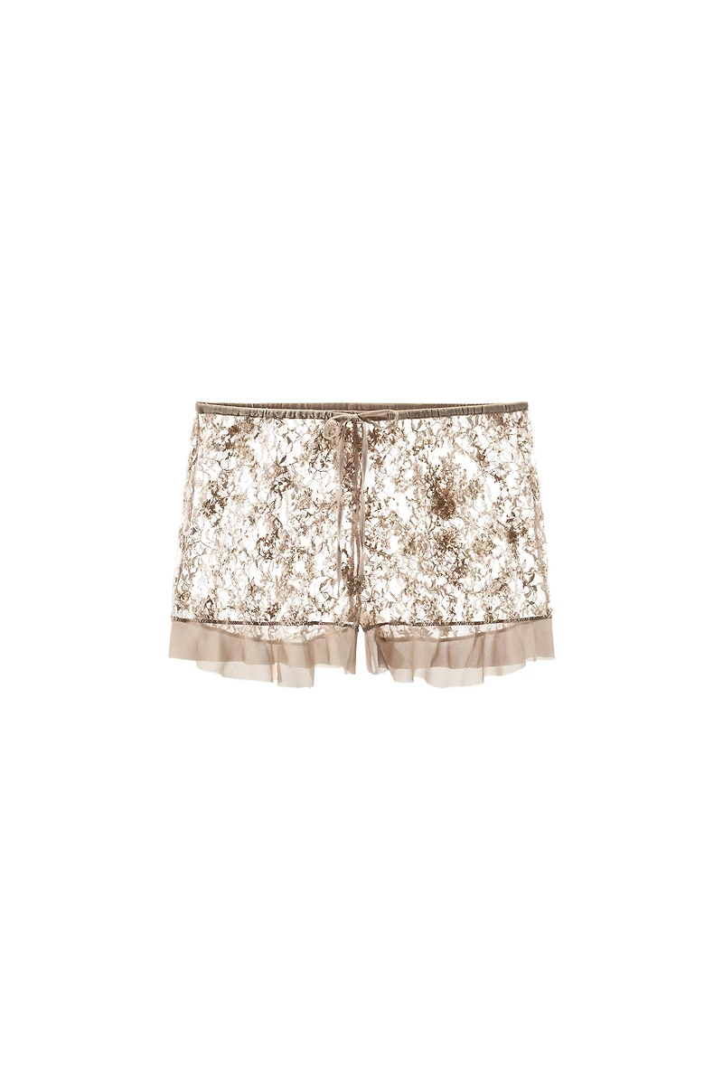 RUFFLED LACE SHORTS