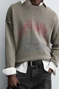 WASHED PRINTED SWEATER